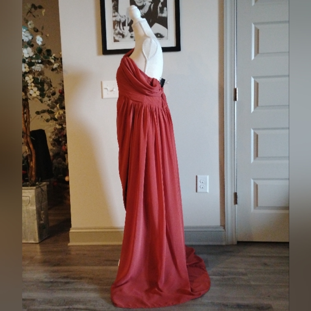Christian Siriano for Azazie Draped One Shoulder Gown Formal Women's Size 18 - Picture 6 of 9